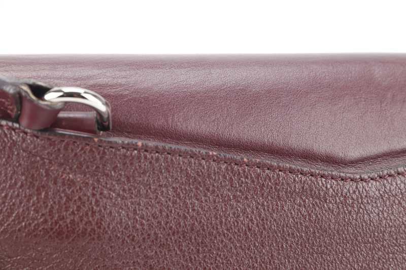 GIVENCHY DUETTO CROSSBODY BAG BURGUNDY AND SILVER HARDWARE WITH DUST COVER