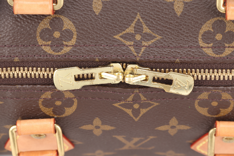LOUIS VUITTON M46997 SPEEDY BANDOULIERE 25 MONOGRAM COATED CANVAS GOLD HARDWARE WITH PADLOCK AND KEYS NO DUST COVER
