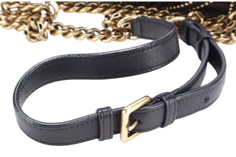 CHRISTIAN DIOR DIORAMA STUDDED BLACK LAMBSKIN GOLD HARDWARE (09-BO-0197) WITH DUST COVER AND CARD