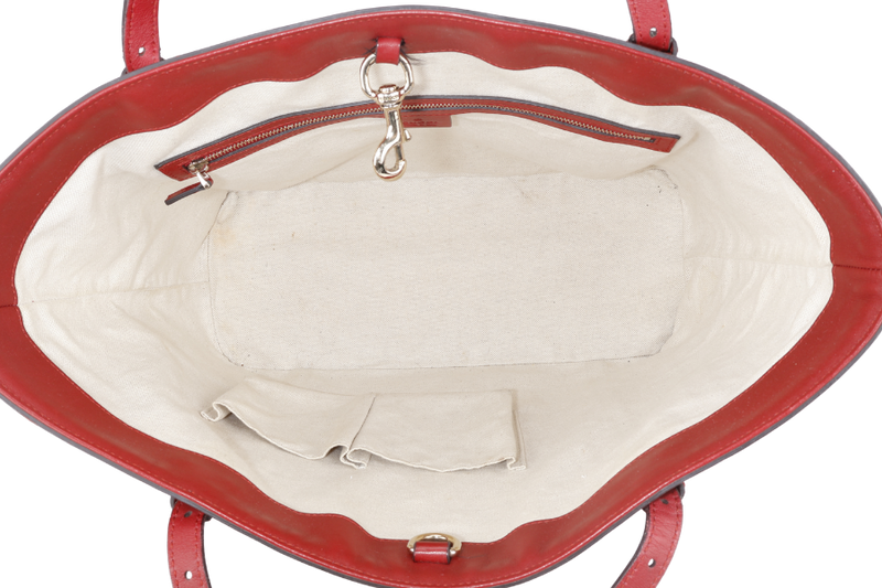 GUCCI RED MICROGUCCISSIMA ENAMEL TOTE BAG GOLD HARDWARE WITH DUST COVER
