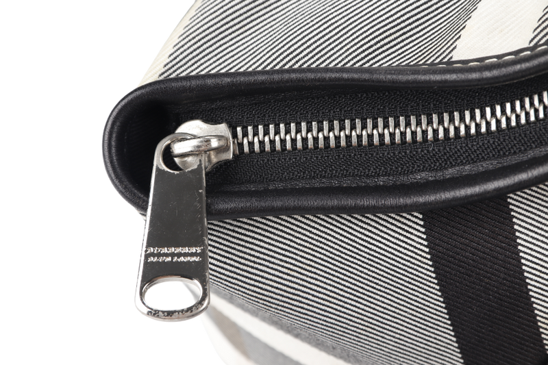 BURBERRY NOVA CHECK BLUE LABEL BLACK NYLON SILVER HARDWARE WITH STRAP