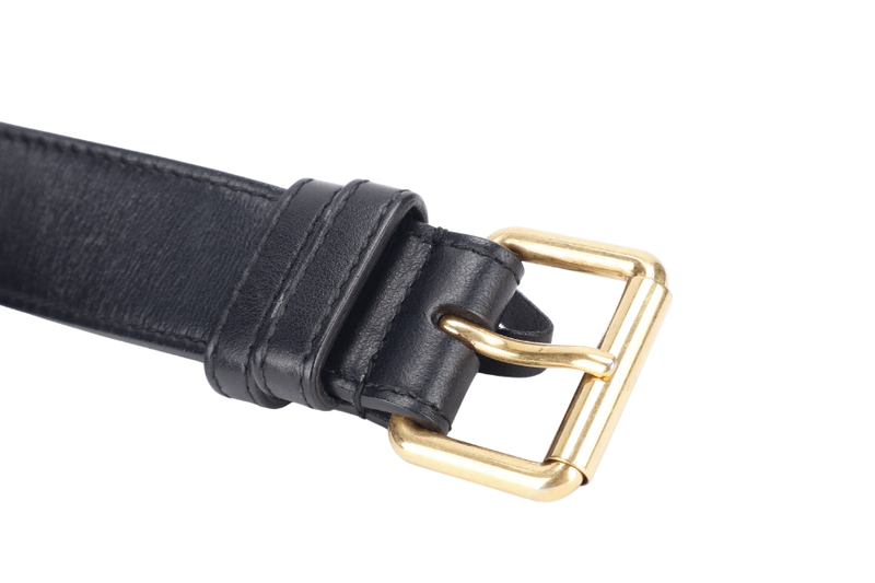 GUCCI GG MARMONT SQUARE BELT BAG BLACK LEATHER GOLD HARDWARE NO DUST COVER
