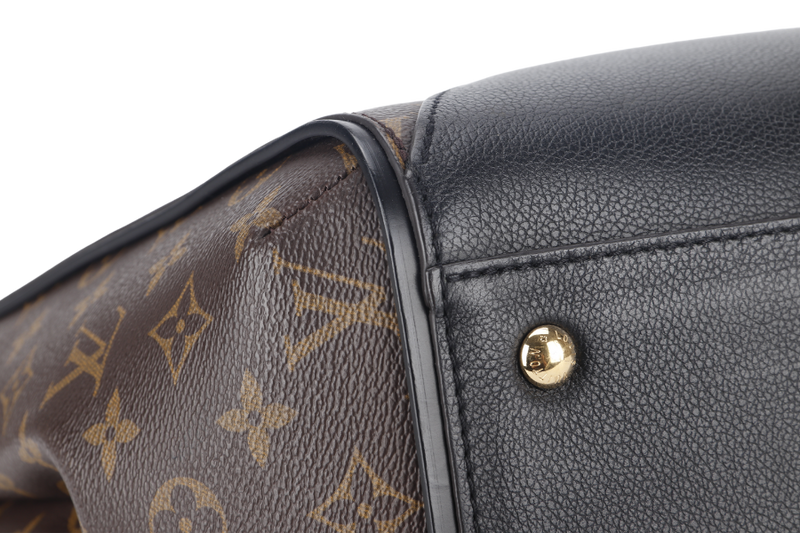 LOUIS VUITTON KIMONO MM TOTE BAG (M40460) MONOGRAM CANVAS BLACK LEATHER TRIM GOLD HARDWARE NO DUST COVER