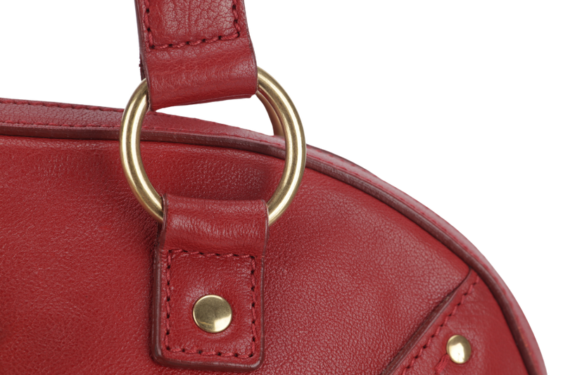 YVES SAINT LAURENT (YSL) MUSE BAG(156464 213317) LARGE RED LEATHER GOLD HARDWARE WITH DUST COVER, LOCK & KEYS