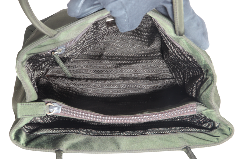 PRADA B3864 TESSUTO CITY NYLON GREEN TOTE BAG WITH CARD NO DUST COVER