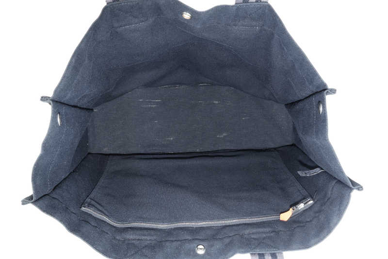 HERMES FOURRE TOTE MM BLACK COTTON SILVER HARDWARE NO DUST COVER