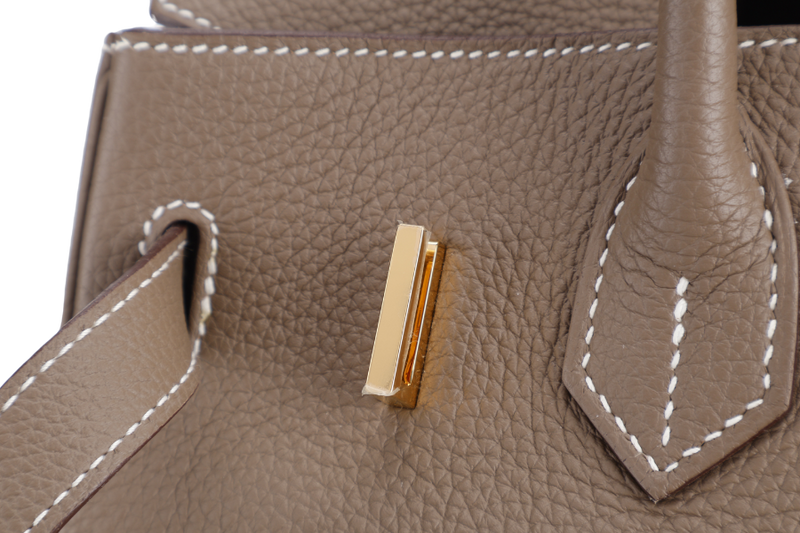 HERMES BIRKIN 30 ETOUPE TOGO GOLD HARDWARE STAMP Z (2021) WITH LOCK & KEYS, RAINCOAT AND DUST COVER