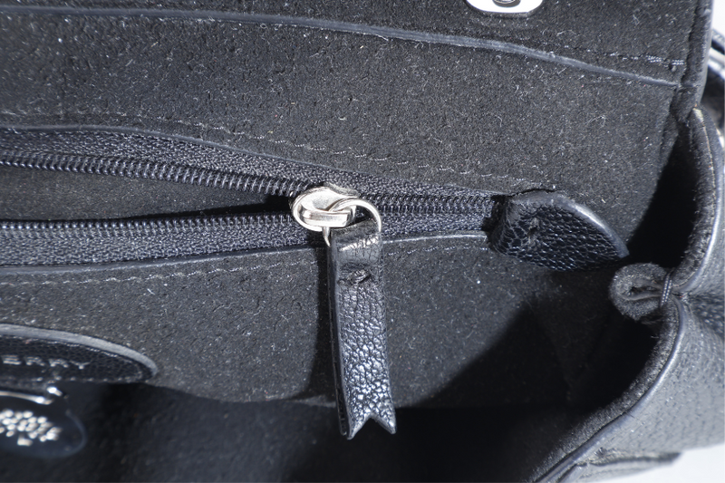 MULBERRY LILY BAG MINI BLACK LEATHER SILVER HARDWARE NO DUST COVER