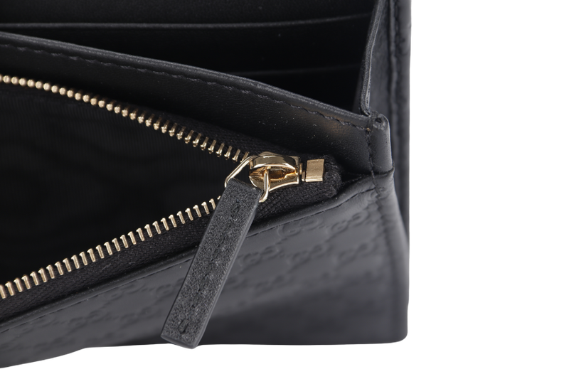 GUCCI GG GUCCISSIMA WOC (466507 2149) BLACK LEATHER CROSSBODY GOLD HARDWARE WITH DUST COVER AND BOX