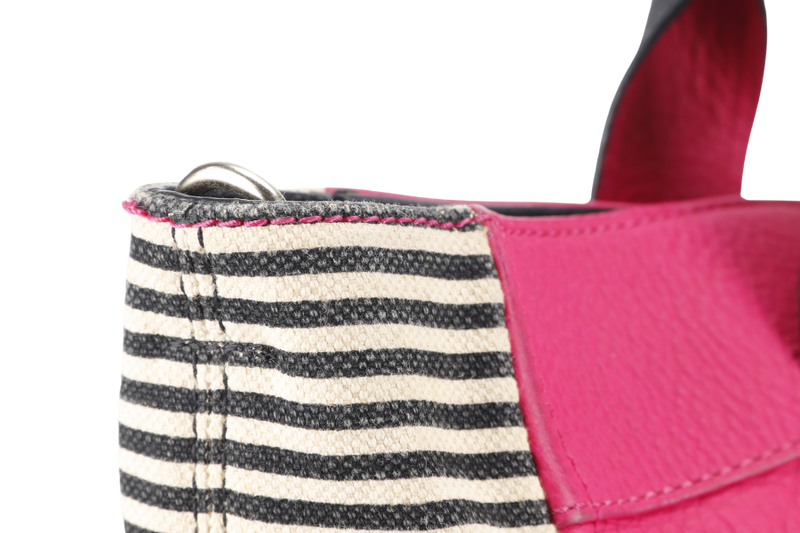 KATE SPADE NEW YORK COBBLE HILL HAYLEY TOTE PINK CALFSKIN LEATHER, CANVAS AND  SILVER HARDWARE WITH STRAPS NO DUST COVER