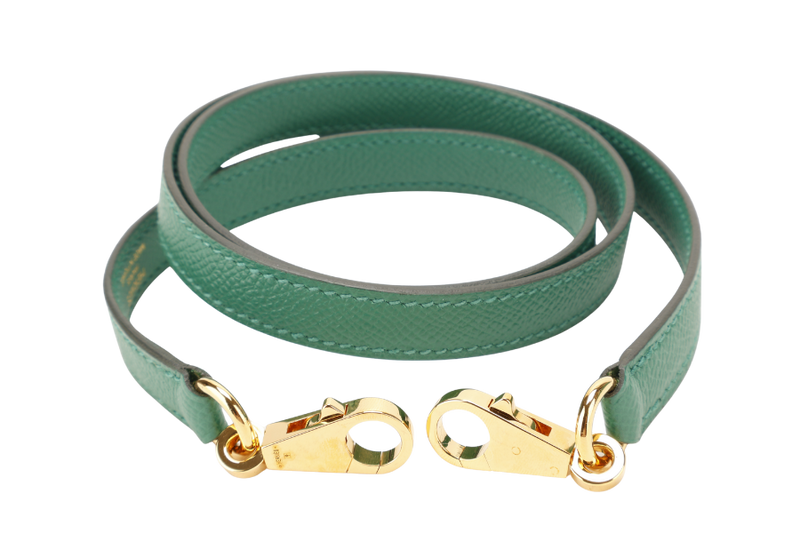 HERMES KELLY 25 SELLIER STAMP A (YEAR 2017) VERT VERTIGO EPSOM LEATHER GOLD HARDWARE WITH STRAP, KEYS, LOCK AND DUST COVER