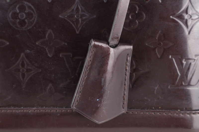 LOUIS VUITTON ALMA BB AMARANTE VERNIS (M12173) GOLD HARDWARE WITH LOCK&KEYS , DUST COVER, STRAPS AND BOX