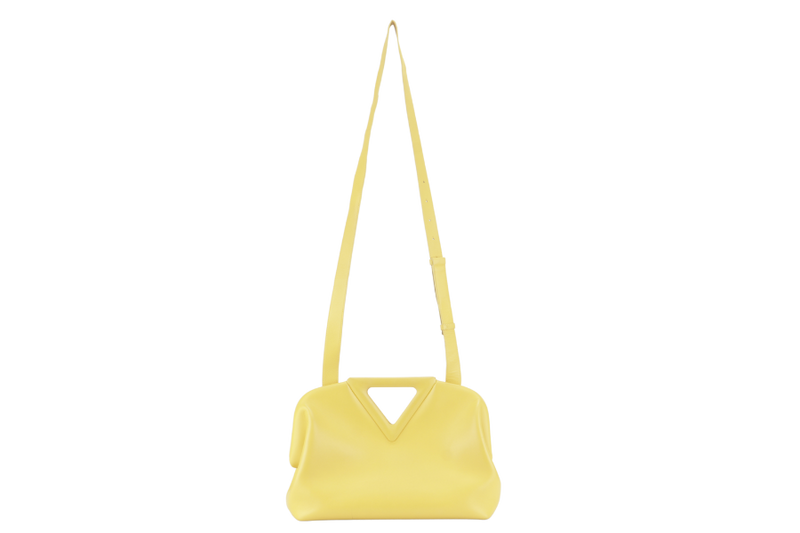 BOTTEGA VENETA MIRABELLE MEDIUM YELLOW POINT BAG WITH DUST COVER