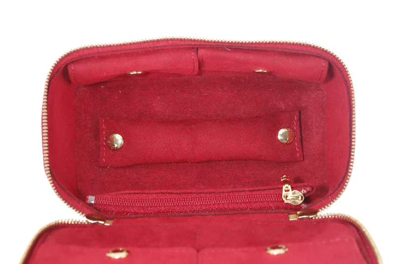 LOUIS VUITTON JEWELRY CASE (M91273) RED MONOGRAM VERNIS WITH DUST COVER