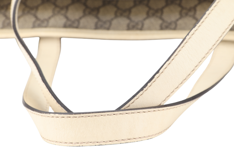 GUCCI GG SUPREME WHITE CANVAS TOTE WITH DUST COVER
