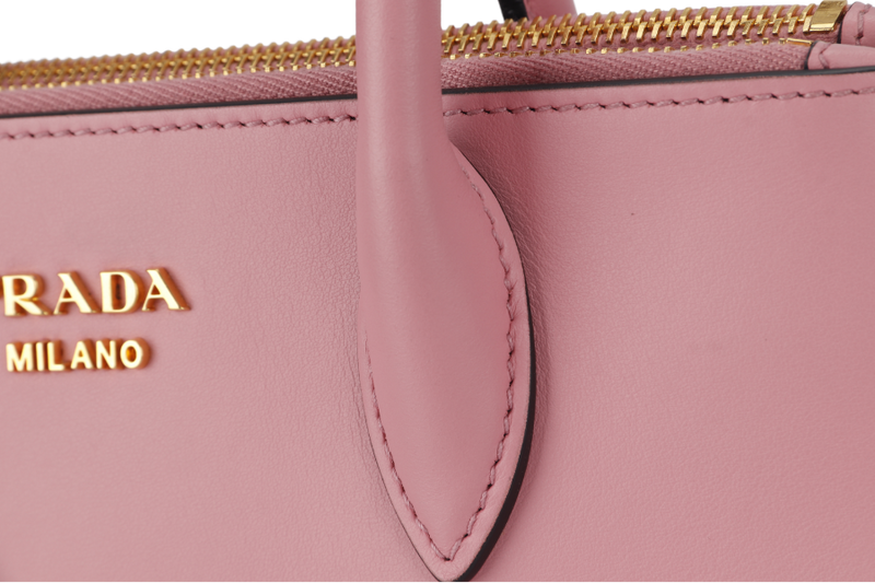 PRADA PARADIGME BAG (1BA103) PINK SAFFIANO LEATHER GOLD HARDWARE WITH STRAP AND DUST COVER