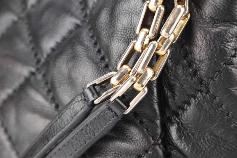 CHANEL RETRO CHAIN ACCORDIAN FLAP LARGE GREY LAMBSKIN LEATHER GOLD HARDWARE (1446xxxx) WITH DUST COVER