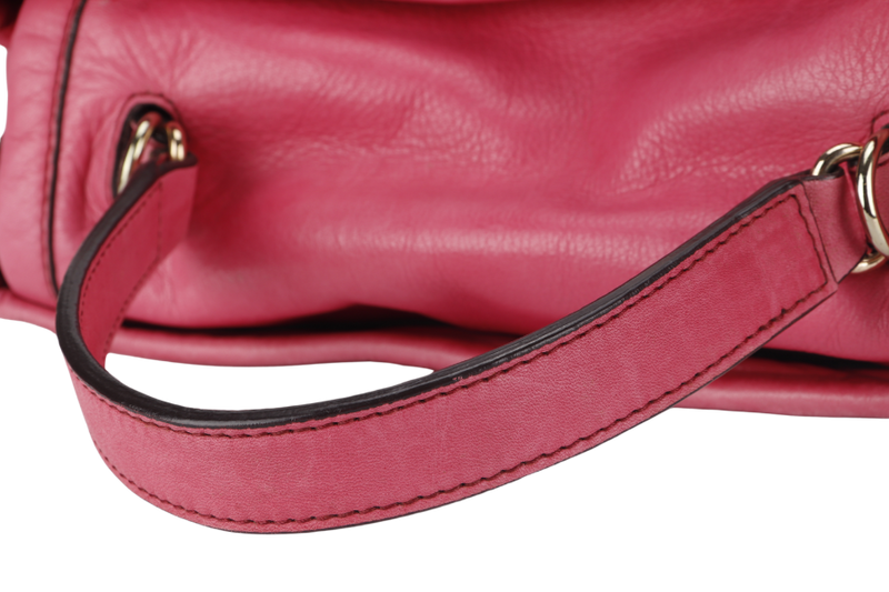 RABEANCO PINK LEATHER 2 WAY USE BAG WITH DUST COVER