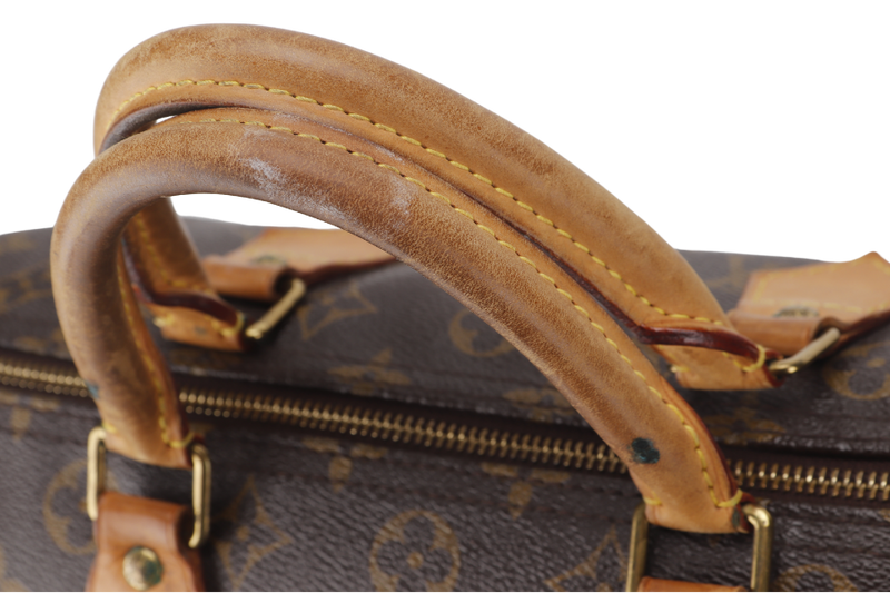 LOUIS VUITTON SPEEDY 30 MONOGRAM CANVAS GOLD HARDWARE WITH PADLOCK, NO KEYS & DUST COVER