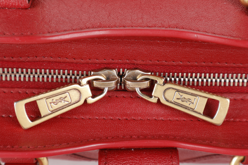 YVES SAINT LAURENT (YSL) CABAS CHYC BURGUNDY CALF LEATHER GOLD HARDWARE WITH LONG STRAPS NO DUST COVER
