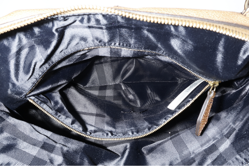 BURBERRY TOTE BAG BRONZER LEATHER GOLD HARDWARE WITH DUST COVER