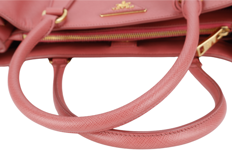 PRADA BN1874 TAMARIS PEACH COLOR SAFFIANO BAG WITH CARD AND STRAPS, NO DUST COVER