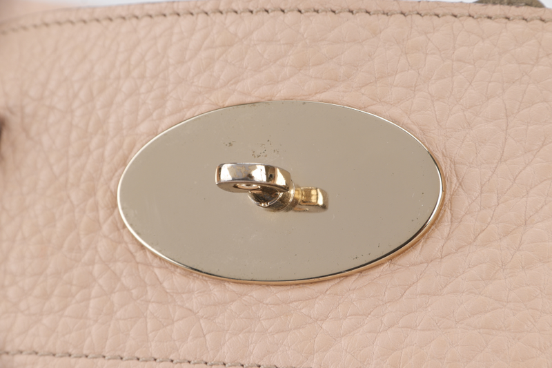 MULBERRY BAYSWATER (1823510) MEDIUM PINK LEATHER GOLD HARDWARE WITH LOCK AND DUST COVER