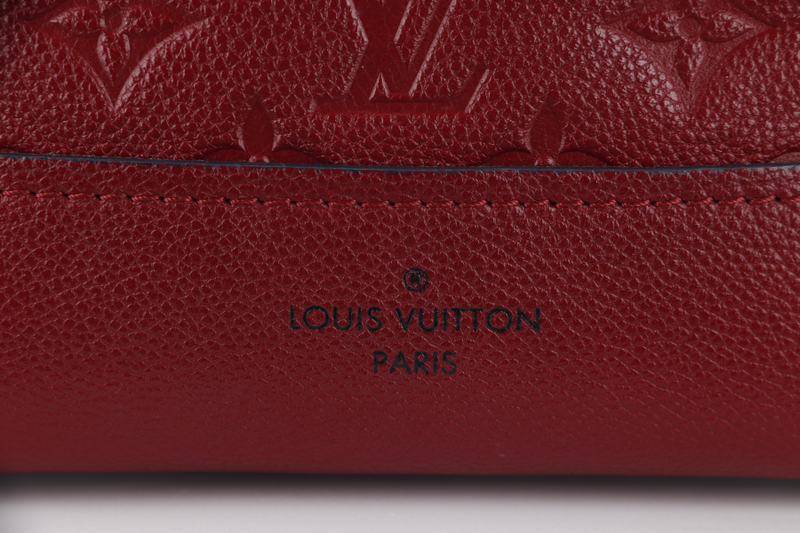 LOUIS VUITTON ALMA NEO BB (M44829) CHERRY BERRY EMPREINTE LEATHER GOLD HARDWARE WITH STRAP, LOCK& KEYS, DUST COVER AND BOX