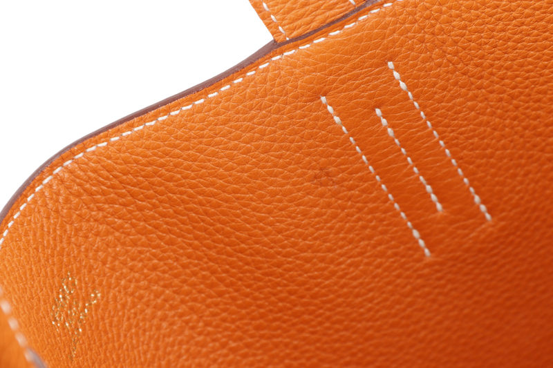 HERMES DOUBLE SENS TOTE 36 ORANGE GOLD TAURILLON CLEMENCE LEATHER STAMP Q SQUARE (2013) WITH DUST COVER