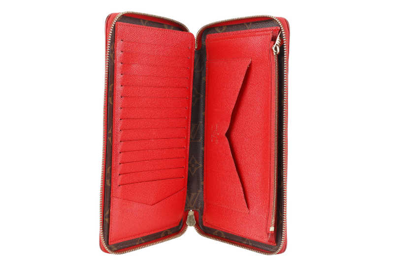 LOUIS VUITTON DAILY ORGANIZER MONOGRAM x ROUGE WALLET MONOGRAM CANVAS GOLD HARDWARE WITH DUST COVER AND BOX