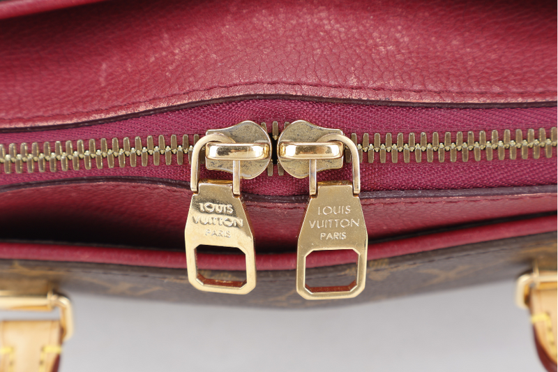 LOUIS VUITTON PALLAS MM MONOGRAM CERISE INTERIOR CANVAS GOLD HARDWARE WITH STRAPS AND DUST COVER