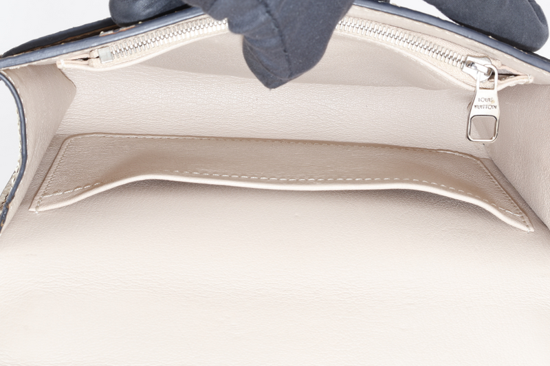 LOUIS VUITTON BICOLOR PYTHON CHAIN LOUISE MM BAG SILVER HARDWARE WITH DUST COVER