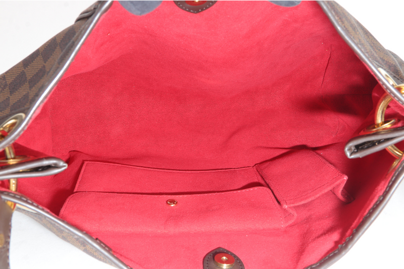 LOUIS VUITTON GALLIERA PM DAMIER EBENE CANVAS GOLD HARDWARE WITH DUST COVER