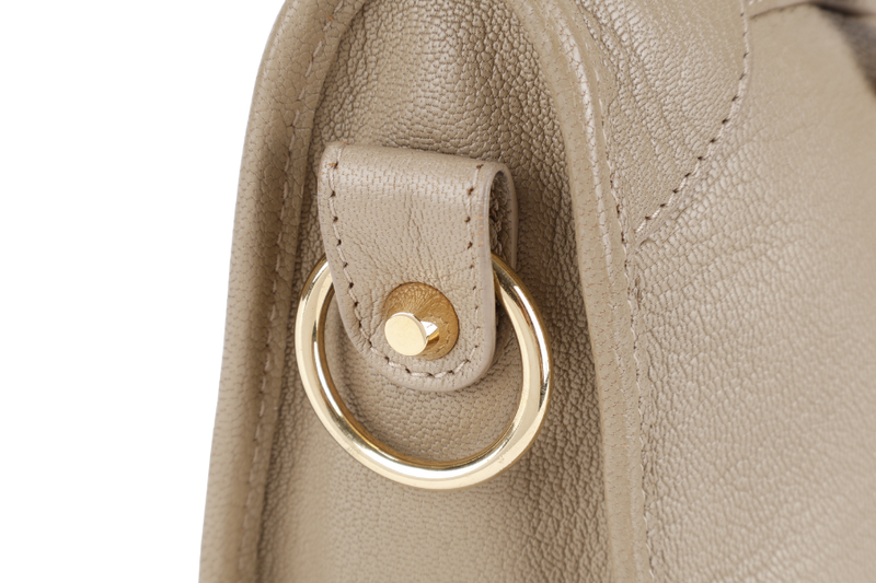 BALENCIAGA SMALL METALLIC EDGE CLASSIC CITY TOTE BEIGE CALFSKIN LEATHER GOLD HARDWARE WITH DUST COVER, STRAPS AND MIRROR