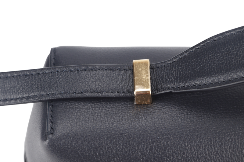 LORO PIANA L27 NAVY BLUE GRAINED CALFSKIN GOLD HARDWARE WITH DUST COVER, LOCK AND BOX