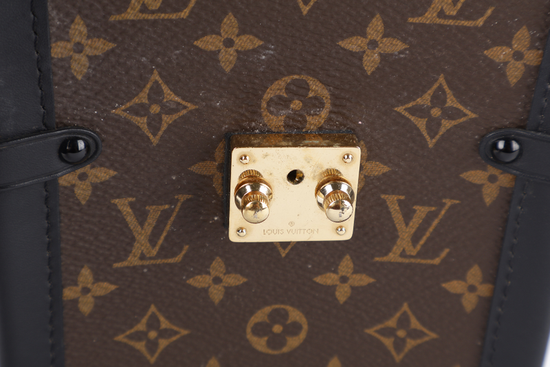 LOUIS VUITTON M63913 POCHETTE TRUNK VERTICALE BROWN MONOGRAM CANVAS GOLD HARDWARE WITH DUST COVER