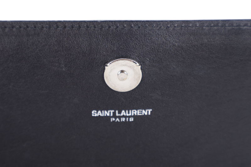 YVES SAINT LAURENT (YSL) STUDDED KATE MEDIUM BLACK LEATHER SILVER HARDWARE NO DUST COVER