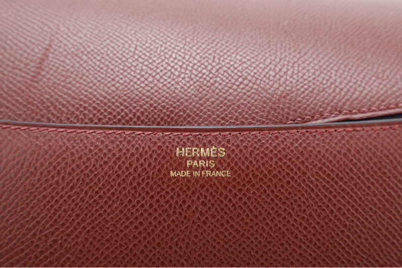 HERMES CONSTANCE ELAN ROUGE H STAMP R (YEAR 2014) EPSOM LEATHER GOLD HARDWARE WITH DUST COVER