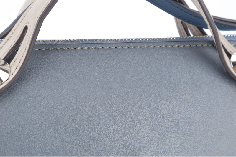 FENDI BY THE WAY SHOULDER BAG MEDIUM BLUE LEATHER SILVER HARDWARE WITH LONG STRAPS NO DUST COVER