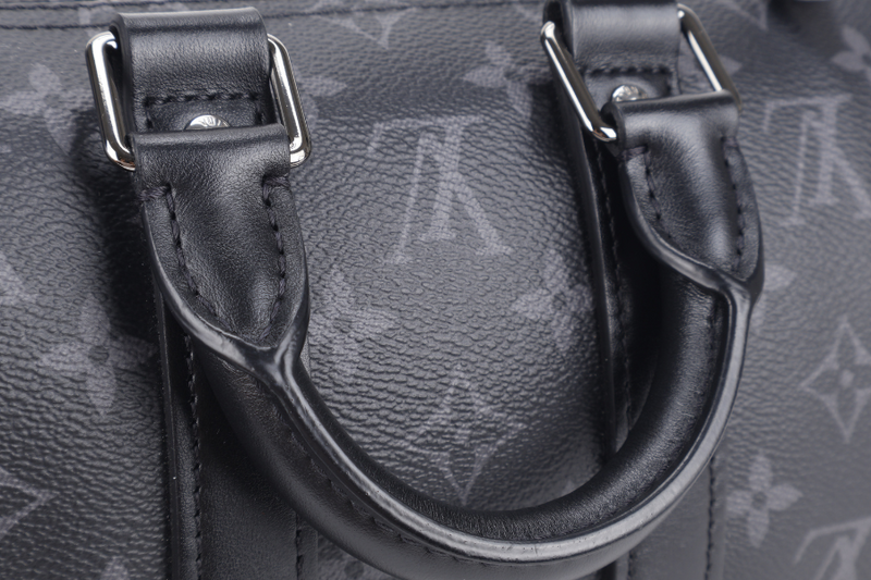 LOUIS VUITTON M46271 SPEEDY BANDOULIERE 25 MONOGRAM ECLIPSE CANVAS SILVER HARDWARE WITH STRAPS, DUST COVER AND BOX