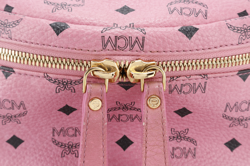 MCM STARK BACKPACK IN PINK VISETORS LEATHER GOLD HARDWARE NO DUST COVER