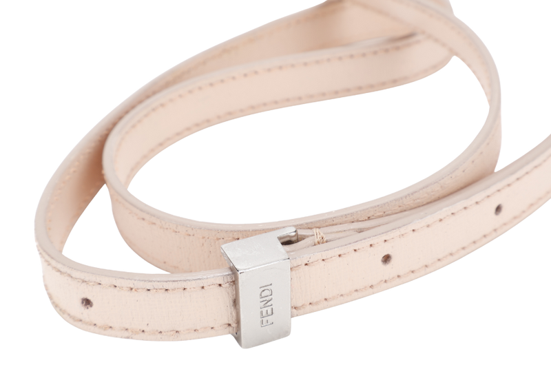 FENDI 8BH253-V0D 2 JOURS (148-2566) PINK & SILVER SAFFIANO LEATHER SILVER HARDWARE WITH DUST COVER