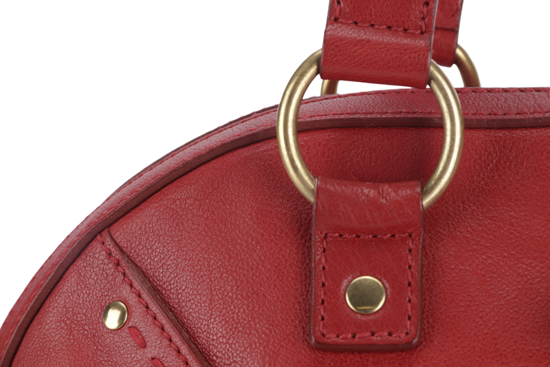 YVES SAINT LAURENT (YSL) MUSE BAG(156464 213317) LARGE RED LEATHER GOLD HARDWARE WITH DUST COVER, LOCK & KEYS