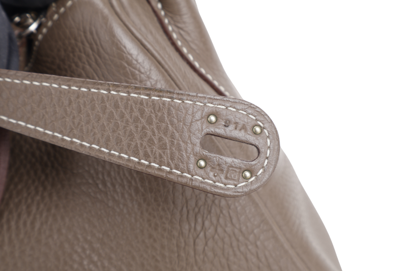 HERMES LINDY 34 STAMP R SQUARE (YEAR 2014) ETOUPE CLEMENCE LEATHER SILVER HARDWARE WITH DUST COVER