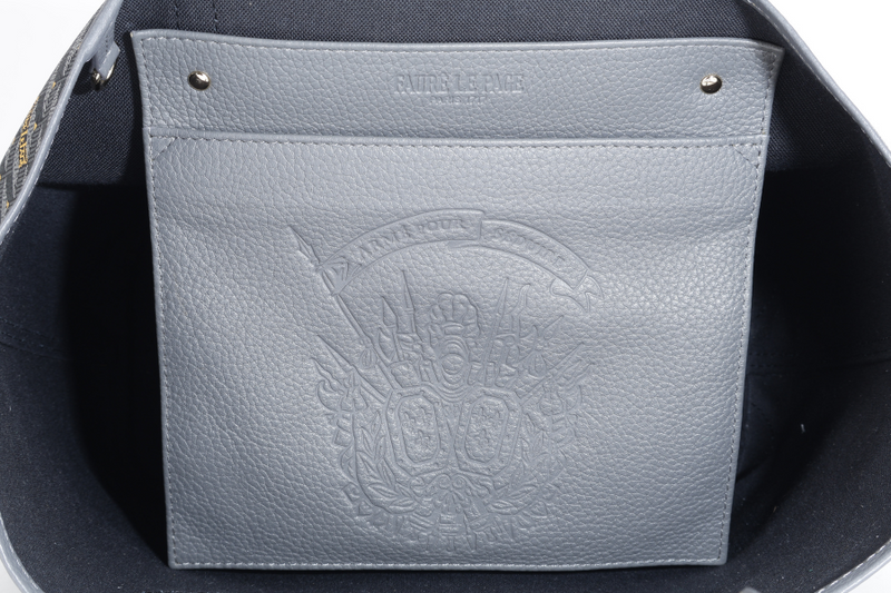 FAURE LE PAGE DAILY BATTLE TOTE GREY CANVAS SILVER HARDWARE 1905 WITH BAG ORGANISER