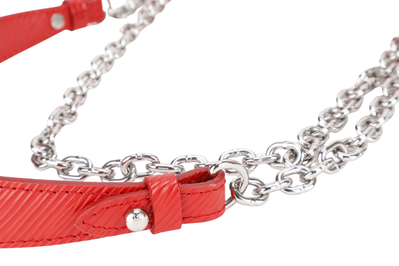 LOUIS VUITTON M50523 TWIST MM RED MEDIUM EPI LEATHER SILVER HARDWARE WITH DUST COVER