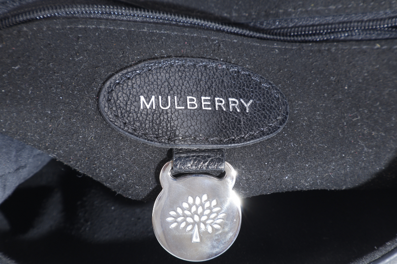 MULBERRY LILY BAG MINI BLACK LEATHER SILVER HARDWARE NO DUST COVER