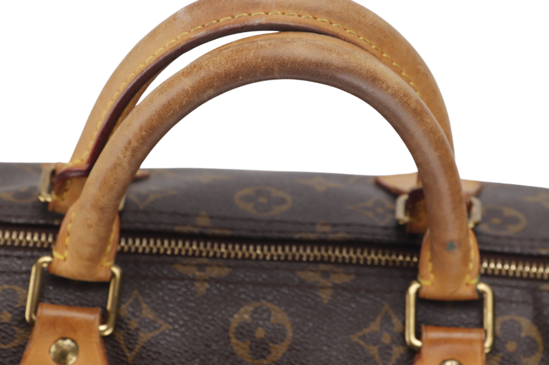 LOUIS VUITTON SPEEDY 30 MONOGRAM CANVAS GOLD HARDWARE WITH PADLOCK, NO KEYS & DUST COVER