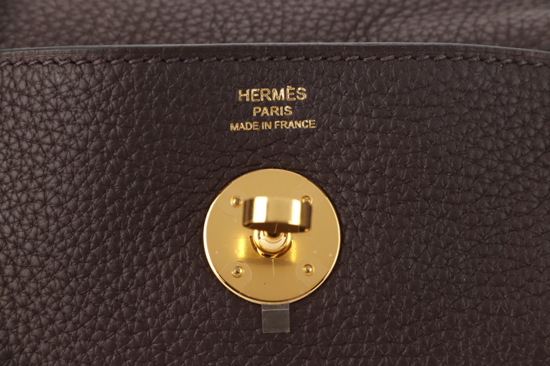 HERMES LINDY 26 ROUGE SELLIER CLEMENCE GOLD HARDWARE STAMP Z (YEAR 2021) WITH DUST COVER, RAINCOAT AND BOX