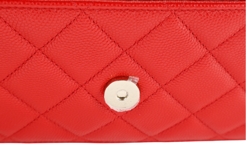 CHANEL CLASSIC WOC RED CAVIAR GOLD HARDWARE (GA17xxxx) WITH DUST COVER, BOX AND PAPER BAG